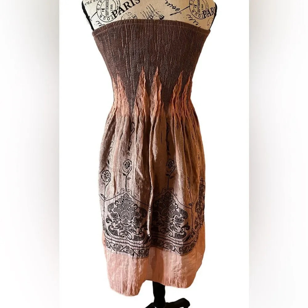 Anthropologie Lapis Boho Convertible Tube Dress Skirt One Size Floral - Picture 2 of 4